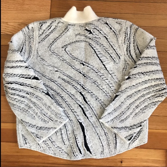 3.1 Phillip Lim Zebra Fringe Turtleneck Sweater - Picture 6 of 11